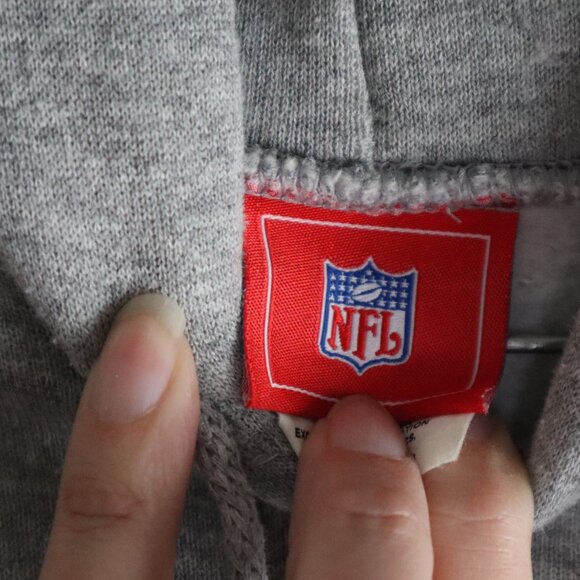 Vtg St Louis Rams Gray Hoodie Sweatshirt Top NFL Mens Large - Picture 3 of 5